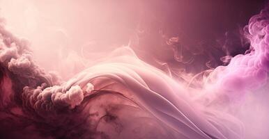 , Flowing light pink, viva magenta smoke with splashes. Soft fluid banner, spring female mood, 3D effect, modern macro realistic abstract background illustration, ink in water effect. photo