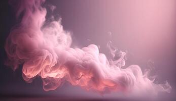 , Flowing light pink, viva magenta smoke with splashes. Soft fluid banner, spring female mood, 3D effect, modern macro realistic abstract background illustration, ink in water effect. photo