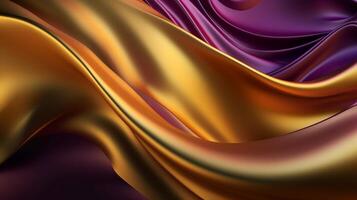 Hypothetical Establishment with Wave Shinning Gold and Purple Point Silk Surface. photo