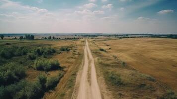 Wind airborne see - primitive street in summer. photo