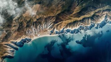 Flunky picture of a coast in Spain. Creative resource, photo