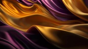 Exceptional Establishment with Wave Shinning Gold and Purple Point Silk Surface. Creative resource, photo