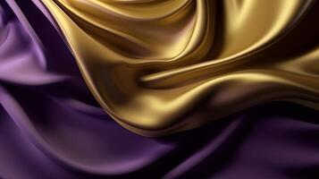 Hypothetical Establishment with Wave Shinning Gold and Purple Point Silk Surface. photo