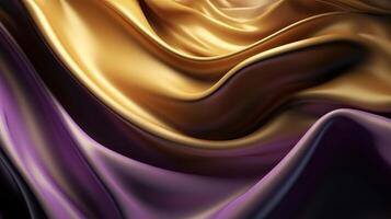 Hypothetical Foundation with Wave Shinning Gold and Purple Point Silk Surface. photo