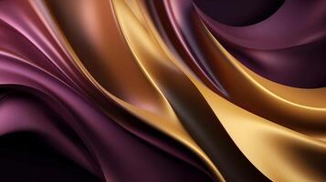 Hypothetical Establishment with Wave Shinning Gold and Purple Point Silk Surface. photo