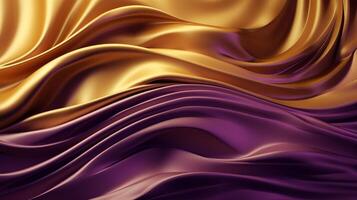 Theoretical Establishment with Wave Shinning Gold and Purple Point Silk Surface. photo