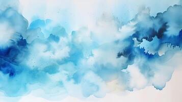 Curiously Watercolor shades cloudy and defocused Cloudy Blue Sky Foundation. Illustration, photo