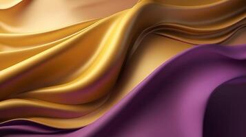 Hypothetical Foundation with Wave Shinning Gold and Purple Point Silk Surface. photo