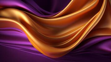 Speculative Establishment with Wave Shinning Gold and Purple Point Silk Surface. photo