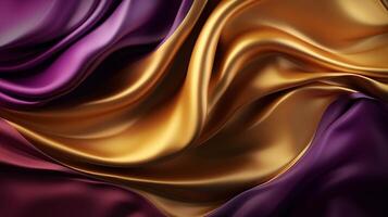 Hypothetical Foundation with Wave Shinning Gold and Purple Point Silk Surface. photo