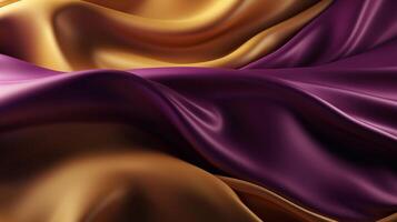 Hypothetical Establishment with Wave Shinning Gold and Purple Point Silk Surface. photo