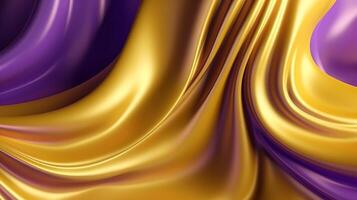 Theoretical Foundation with Wave Shinning Gold and Purple Point Silk Surface. photo