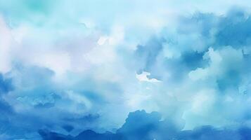 curiosamente acuarela sombras nublado y desenfocado nublado azul cielo base. ilustración, ai generado foto