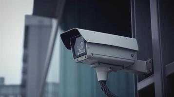 Security camera on advanced building. Able understanding cameras. Creative resource, photo