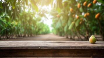 Cleanse wooden table specific of time as of late mango tree establishment. Creative resource, photo