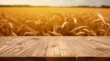 Cleanse wooden table a number of of time as of late brilliant ears of wheat establishment. Creative resource, photo