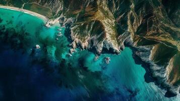 Flunky picture of a coast in Spain. Creative resource, photo