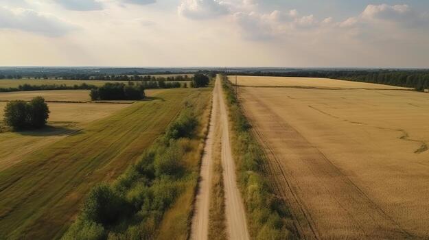 Wind airborne see - primitive street in summer. photo