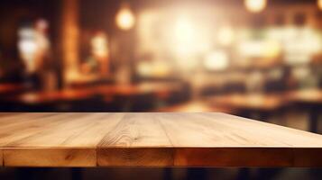 Cleanse wooden table beat with cloud burger joint establishment. Creative resource, photo