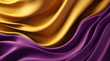 Theoretical Establishment with Wave Shinning Gold and Purple Point Silk Surface. photo