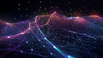 Cyber colossal data stream. Blockchain data zones. organize line interface stream. photo