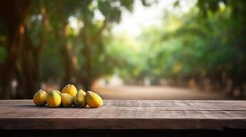 Cleanse wooden table specific of time as of late mango tree establishment. Creative resource, photo