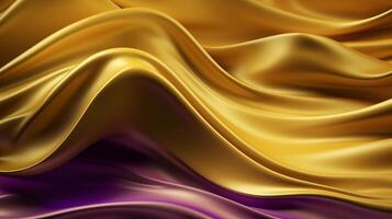 Speculative Establishment with Wave Shinning Gold and Purple Point Silk Surface. photo