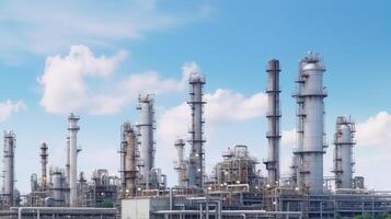 Oil refinery plant from industry zone, Oil and gas petrochemical mechanical. Creative resource, photo