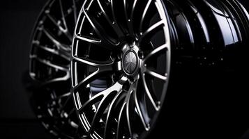 dark excellent sports combination wheels on dark foundation. Creative resource, photo