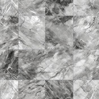 Seamless pattern texture of gray marble tiles. AI Generation photo