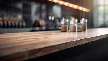 Purge wooden counter with obscured exercise center in foundation. For montage your item show. Creative resource, photo