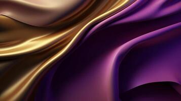 Theoretical Foundation with Wave Shinning Gold and Purple Point Silk Surface. photo