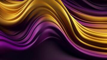 Speculative Establishment with Wave Shinning Gold and Purple Point Silk Surface. photo