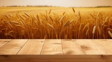 Cleanse wooden table a number of of time as of late brilliant ears of wheat establishment. Creative resource, photo