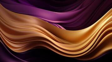 Theoretical Foundation with Wave Shinning Gold and Purple Point Silk Surface. photo