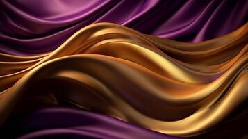 Uncommon Establishment with Wave Shinning Gold and Purple Point Silk Surface. Creative resource, photo