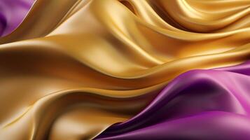 Hypothetical Establishment with Wave Shinning Gold and Purple Point Silk Surface. photo