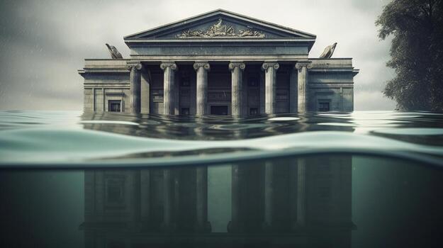 Controlling an account Default and Bank Crisis or as Banks choking in commitment with cash related defenselessness or liquidation concept and around the world appear off issue. photo