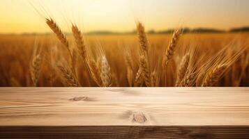 Cleanse wooden table a number of of time as of late brilliant ears of wheat foundation. Creative resource, photo