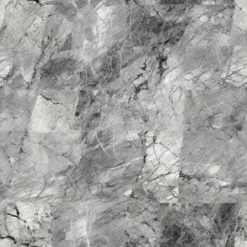 Seamless pattern texture of gray marble tiles. AI Generation photo