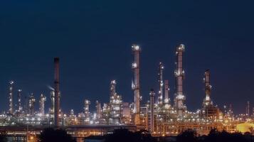 Oil refinery plant from industry zone, Oil and gas petrochemical mechanical. Creative resource, photo