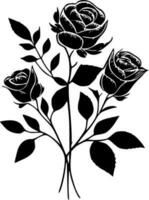 rosas, negro y blanco vector ilustración