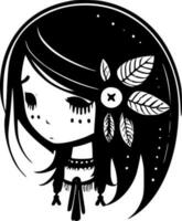 Boho, Black and White Vector illustration