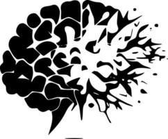 cerebro, negro y blanco vector ilustración