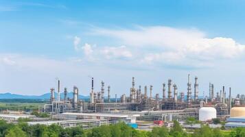 Oil refinery plant from industry zone, Oil and gas petrochemical mechanical. Creative resource, photo