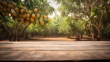 Cleanse wooden table specific of time as of late mango tree establishment. Creative resource, photo