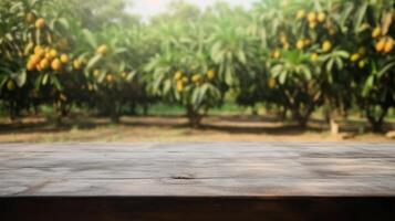 Cleanse wooden table specific of time as of late mango tree establishment. Creative resource, photo