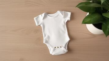 White child brief sleeve bodysuit. Creative resource, photo