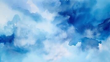 curiosamente acuarela sombras nublado y desenfocado nublado azul cielo base. ilustración, ai generado foto