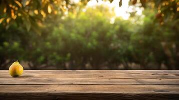 Cleanse wooden table specific of time as of late mango tree establishment. Creative resource, photo